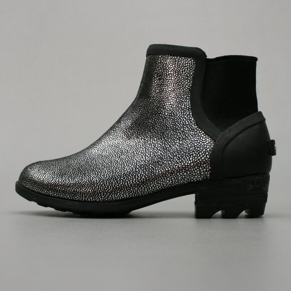 Sorel Ladies 6.5 Janey Chelsea Metallic Pull-on Rubber Ankle Boots - NL3133-010 - Picture 2 of 12